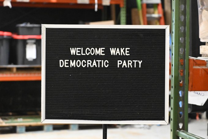 A welcome to the Wake Dems event at the October 2026 Wake Dems event
