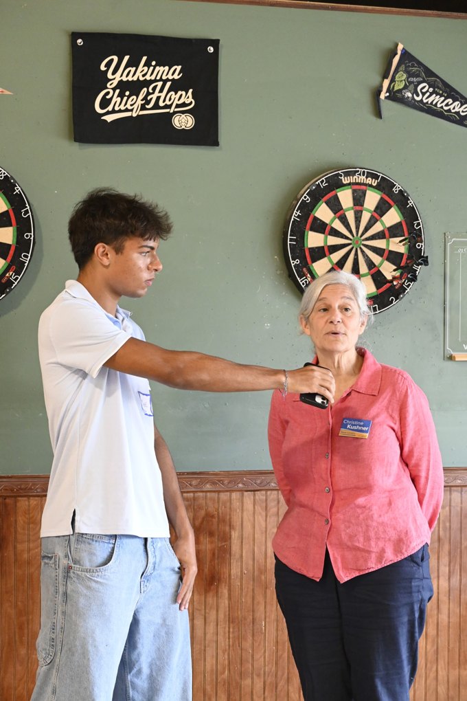 An interview from another angle at the October 2026 Wake Dems event